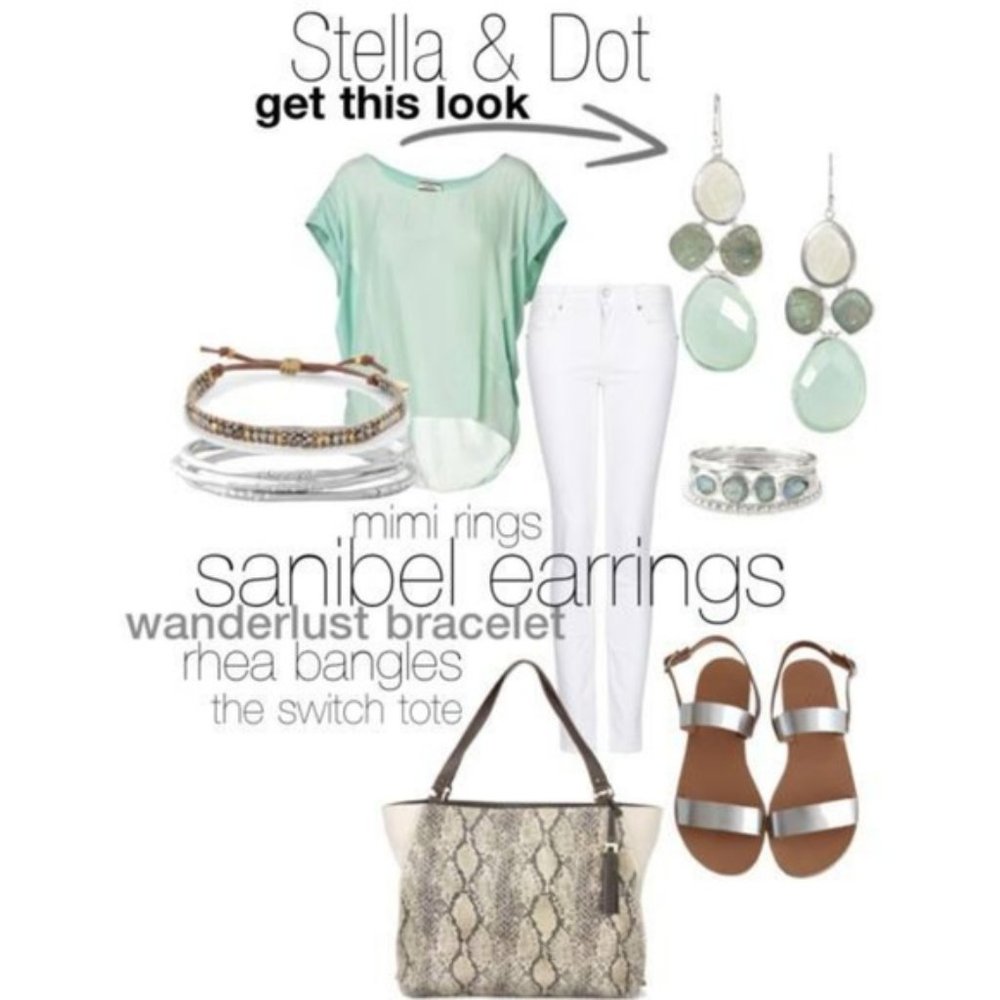 :: Stella & Dot | Retired Silver & Sea Mermaidian Sanibel Earrings - Picture 2 of 6
